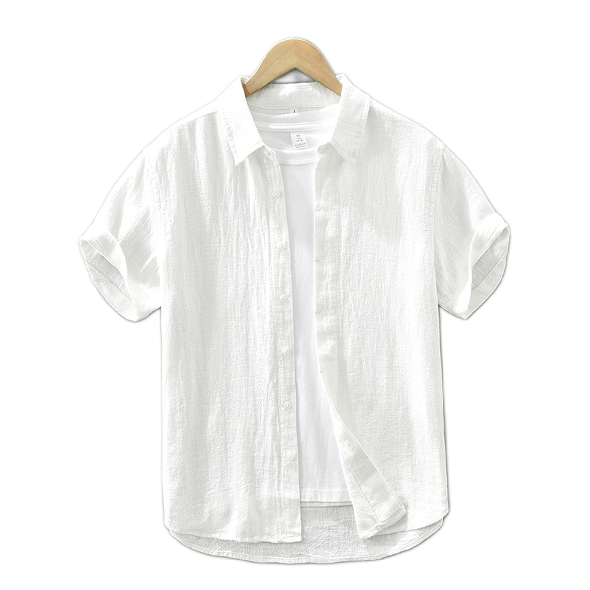 Camisa de lino hombre color blanco