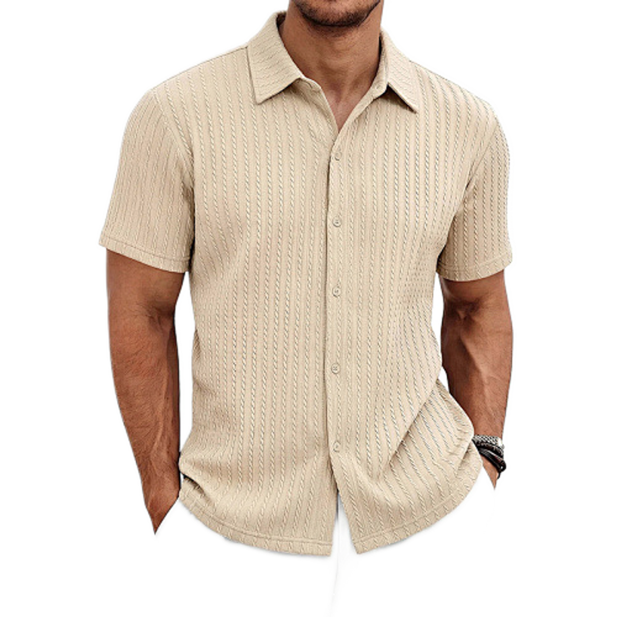 Polo corte slim color caqui