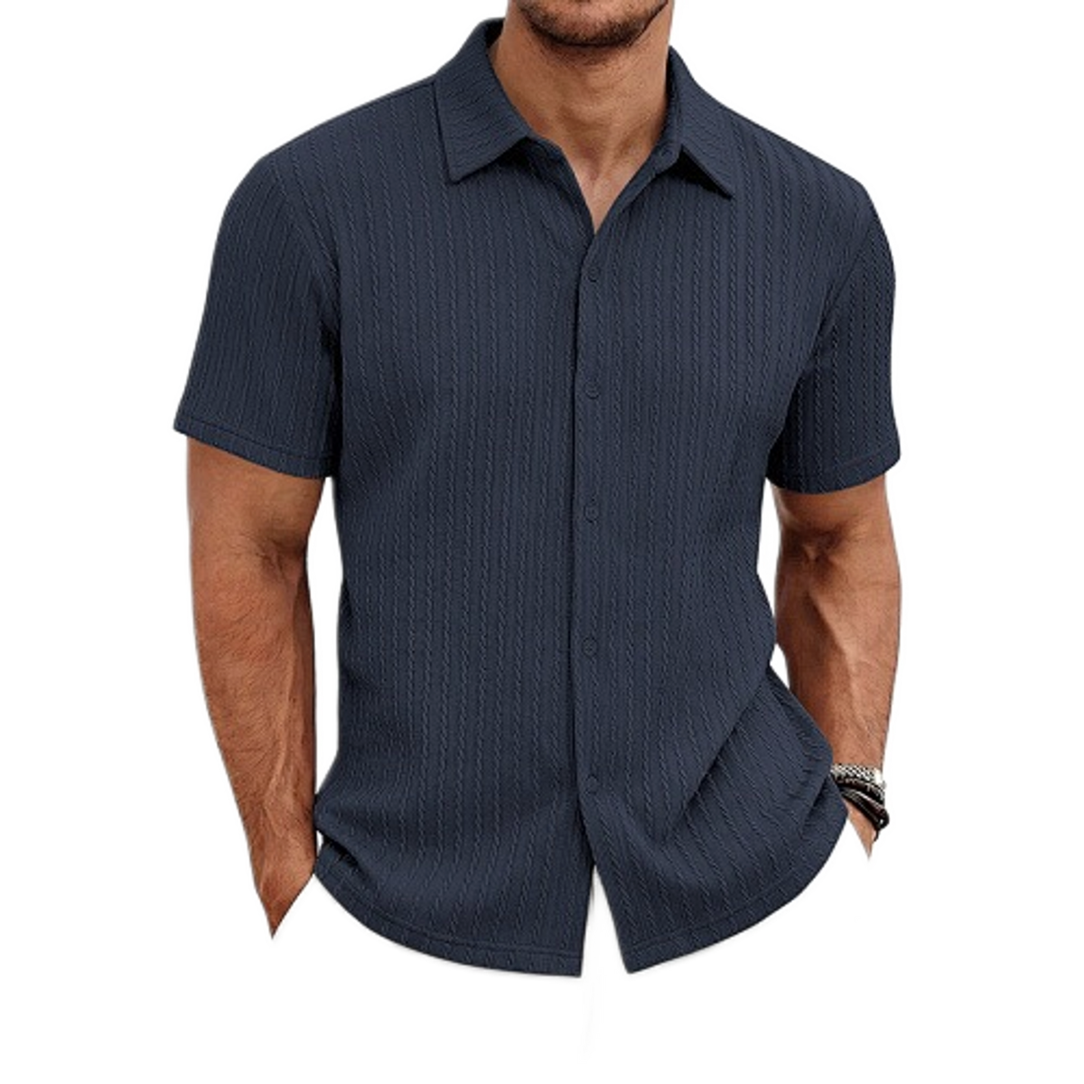 Polo corte slim color azul marino