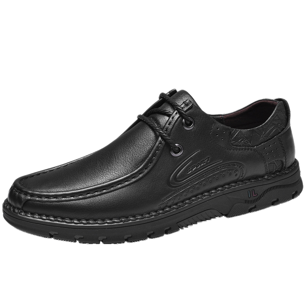 Zapato casual de cuero hombre color negro, low-top