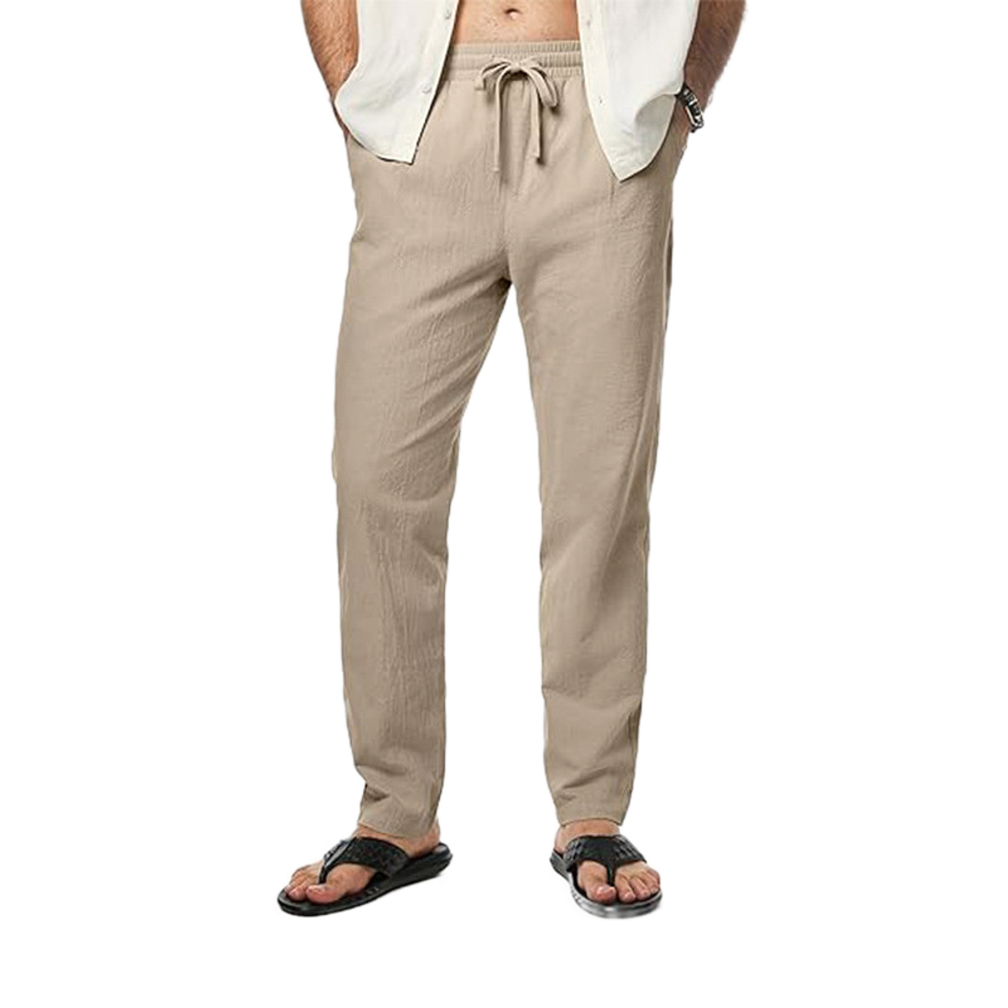 Pantalón de algodón hombre color caqui