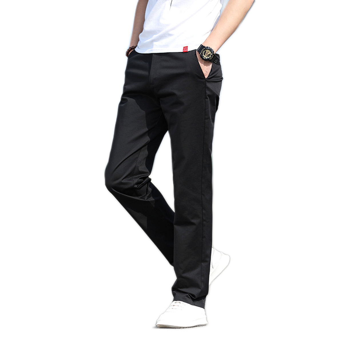 Pantalón de algodón hombre color negro