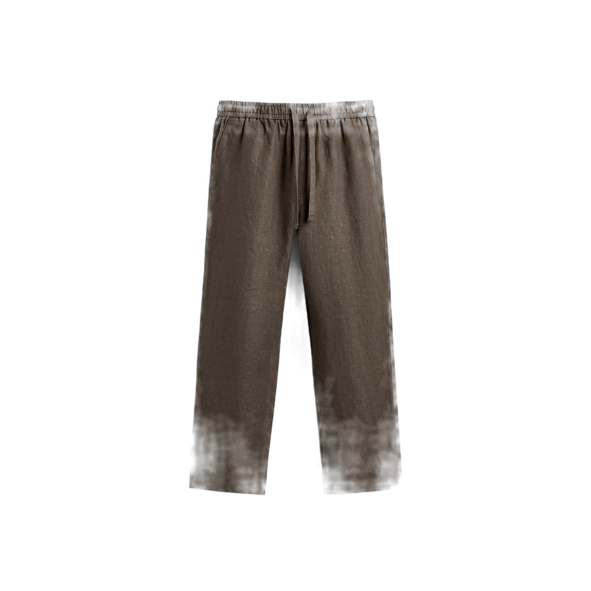 Pantalón de lino hombre color café