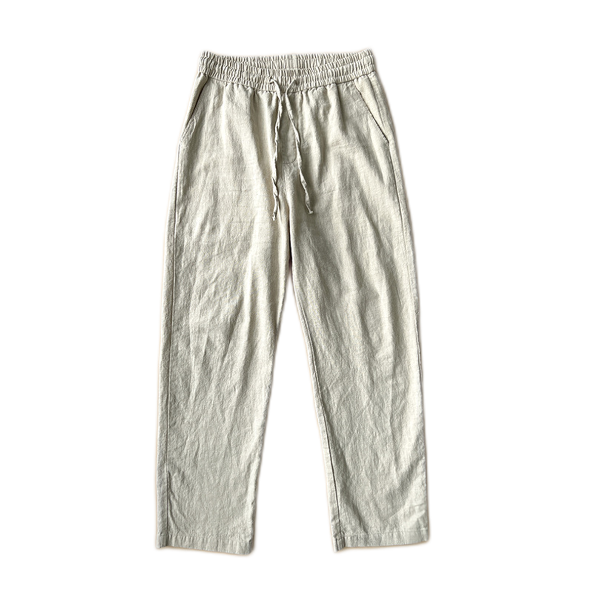 Pantalón de lino hombre color caqui