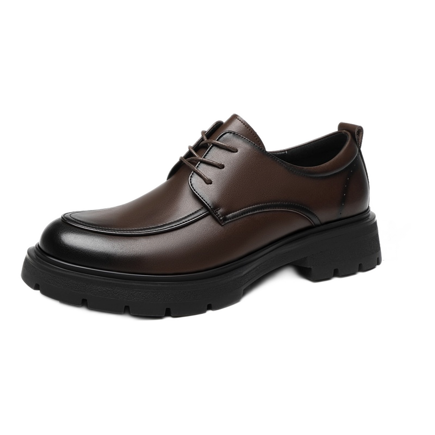 Mocasín de cuero hombre color café, suela plana
