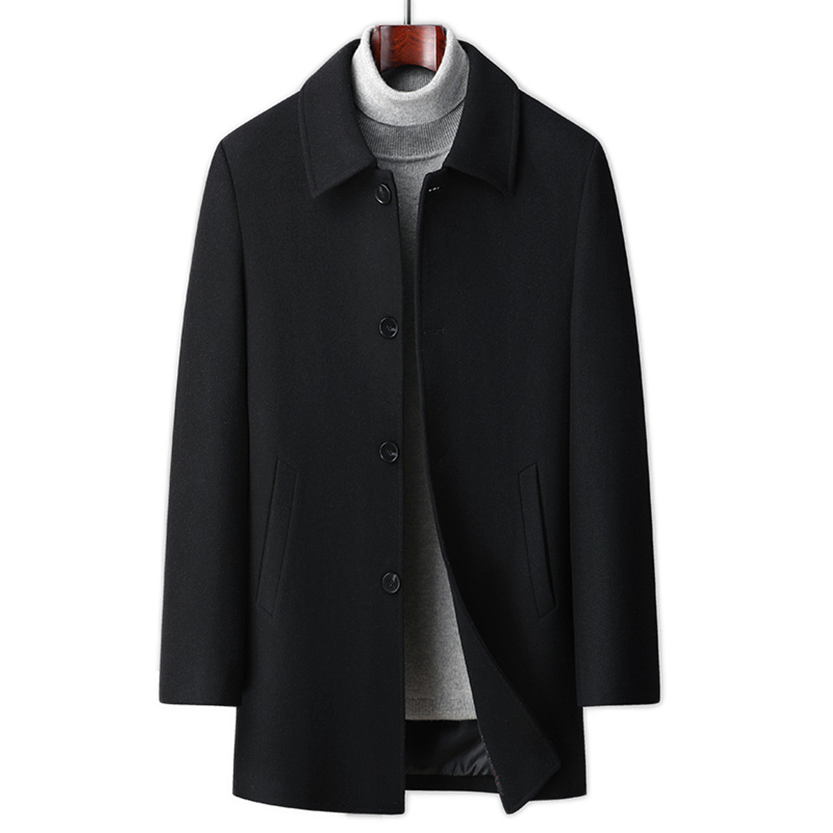 Chaqueta de lana hombre color negro