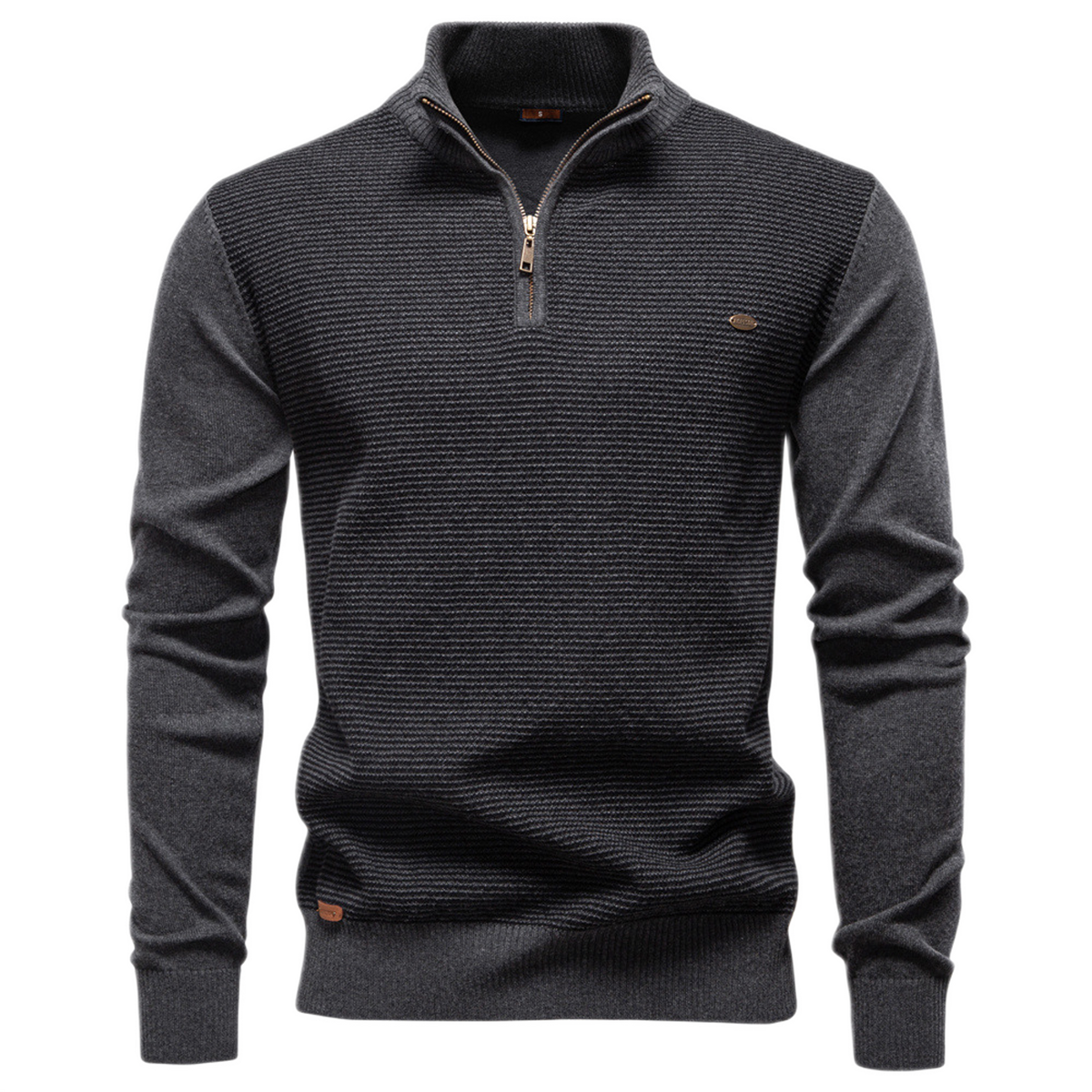 Sweater de algodón hombre color gris oscuro