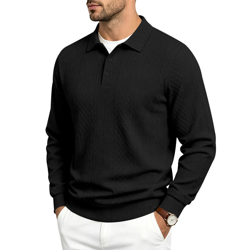 Kit loungewear hombre negro, pulóver de punto texturizado