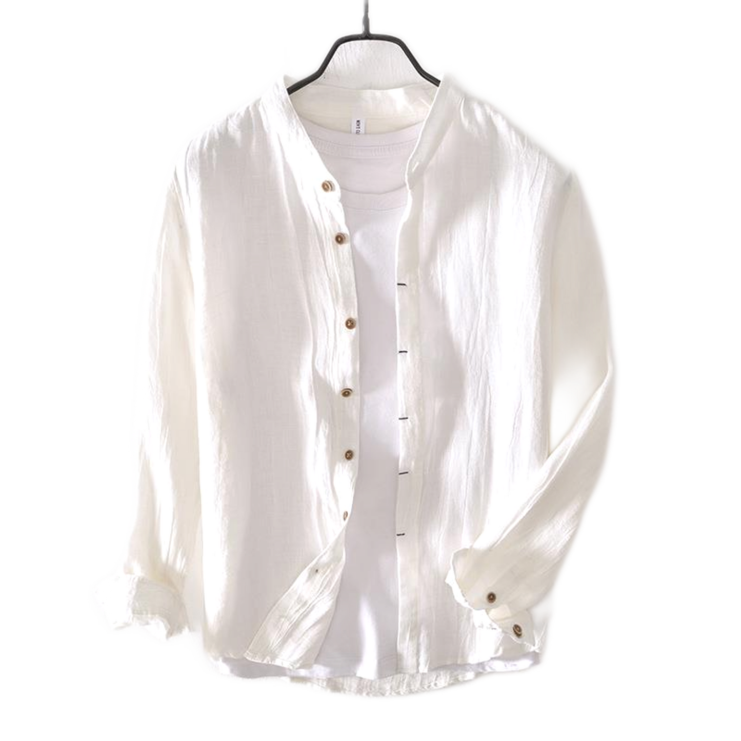 Camisa de lino hombre, manga larga