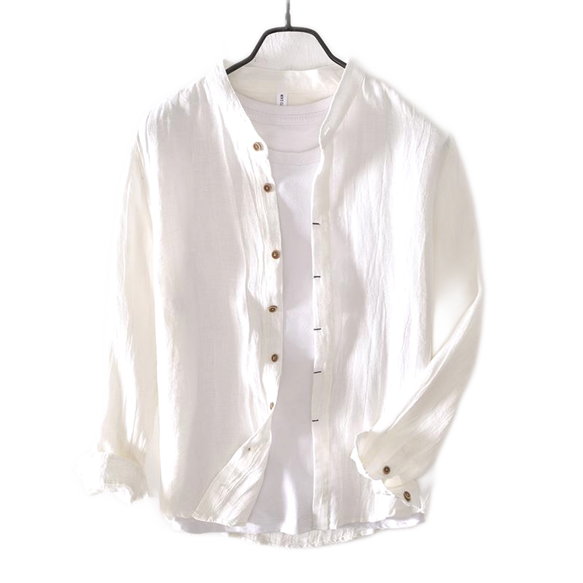 Camisa de lino hombre, manga larga