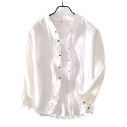 Camisa de lino hombre, manga larga