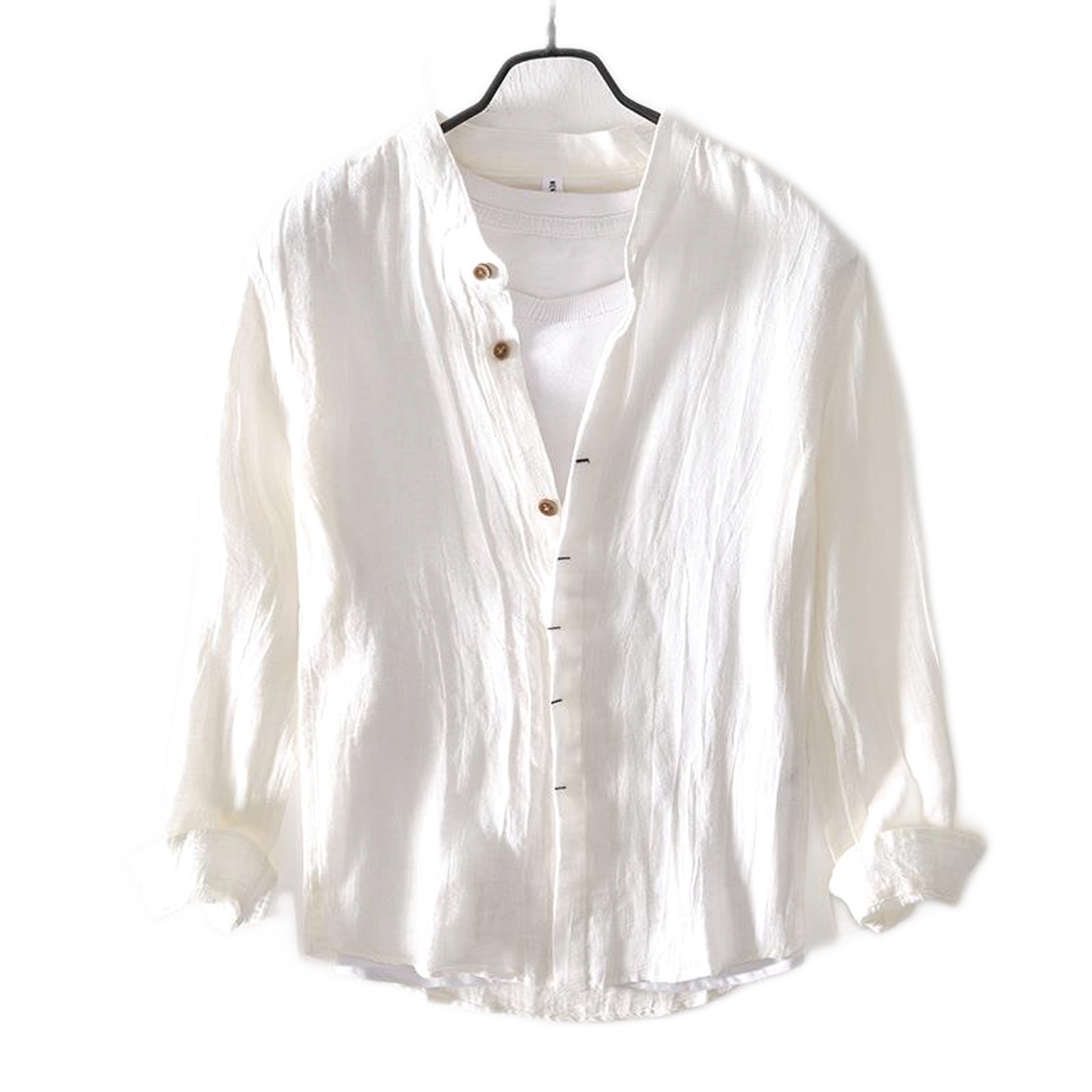 Camisa de lino hombre color blanco
