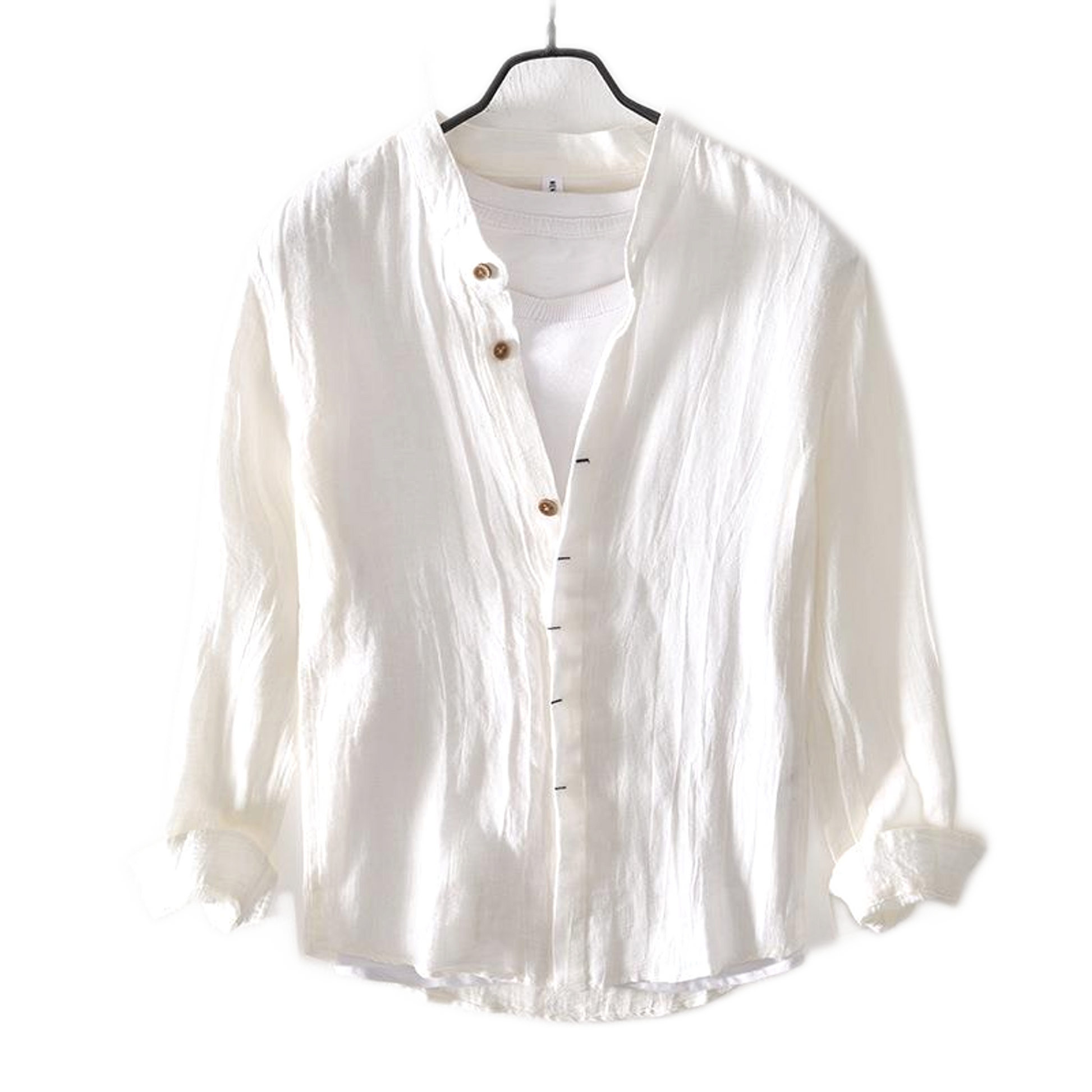 Camisa de lino hombre color blanco