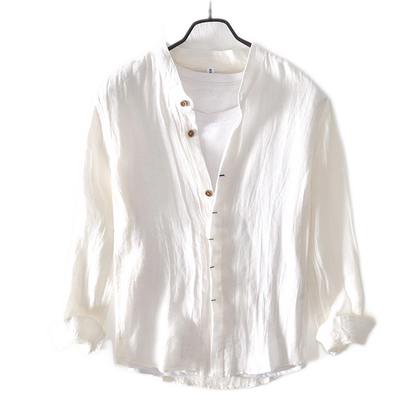 Camisa de lino hombre color blanco