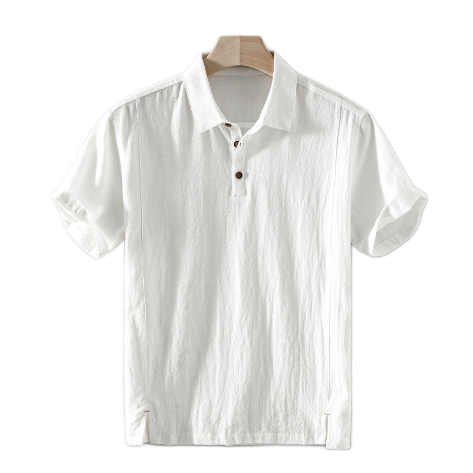 Camisa de lino hombre color beige