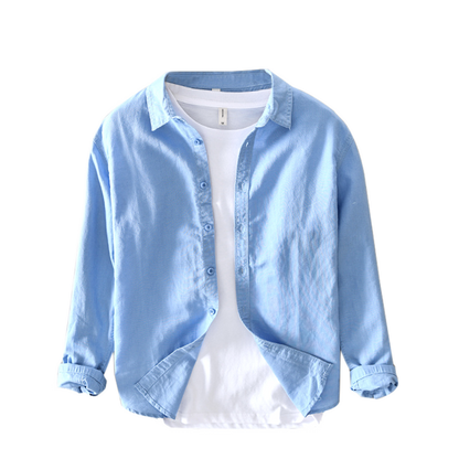 Camisa de algodón hombre, manga larga
