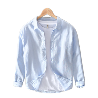 Camisa de algodón hombre color celeste