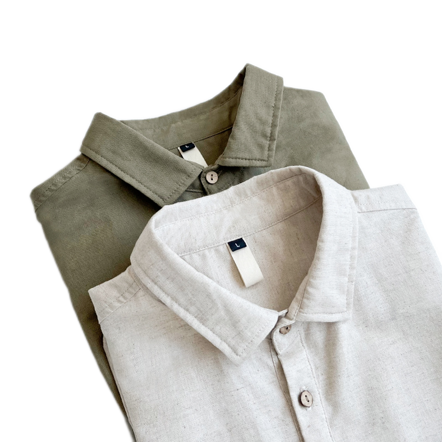 Camisa de lino hombre, manga corta