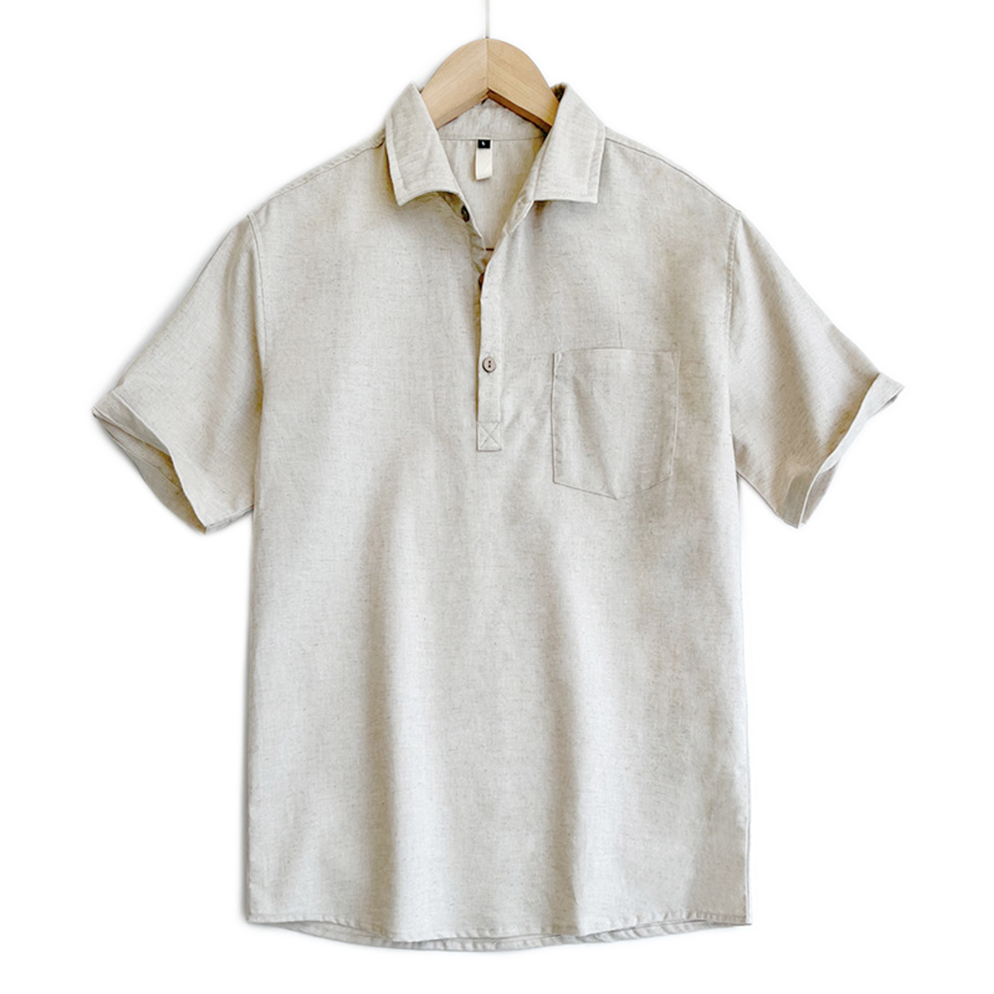 Camisa de lino hombre color blanco óptico