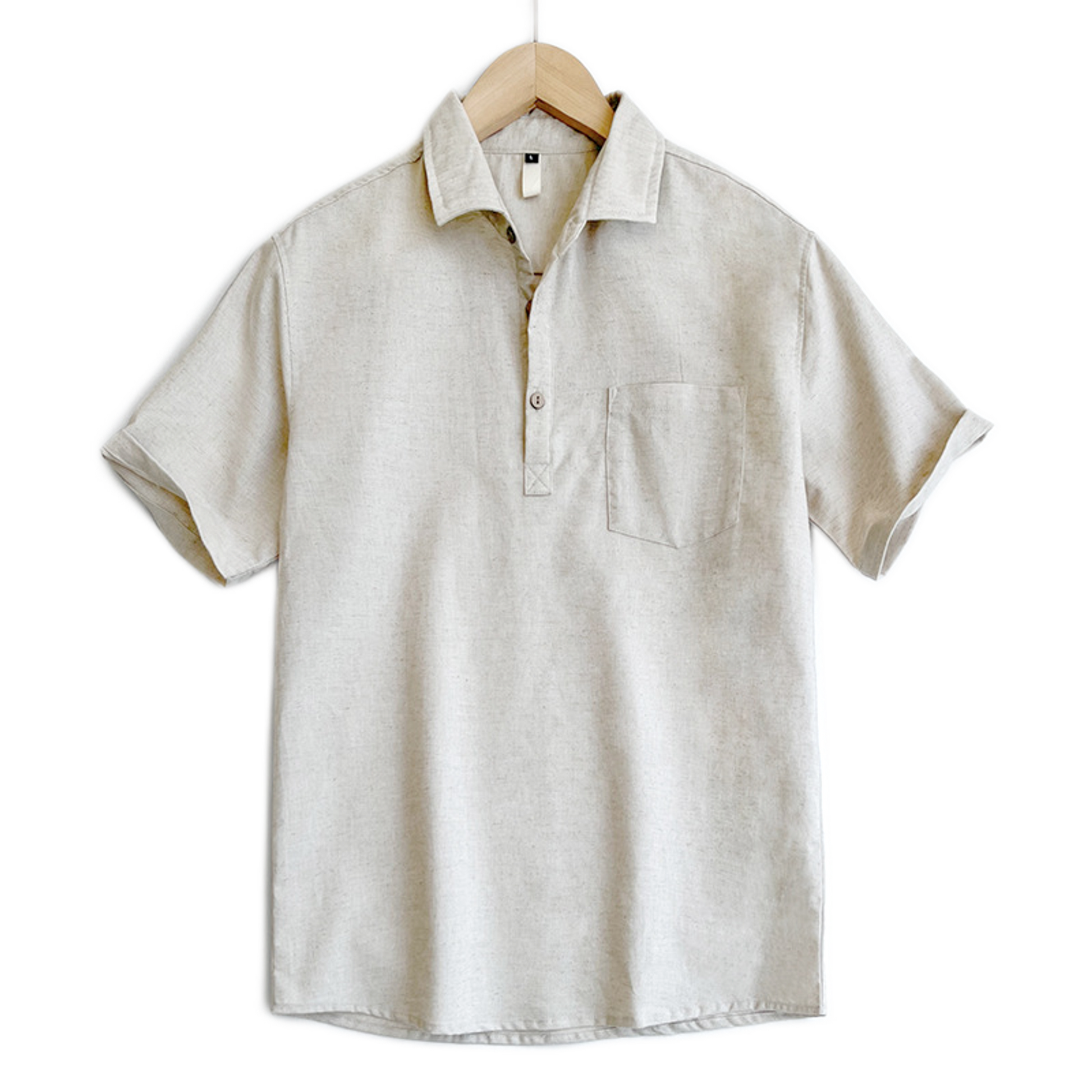 Camisa de lino hombre color blanco óptico