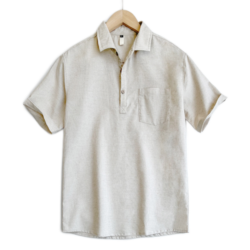 Camisa de lino color blanco óptico