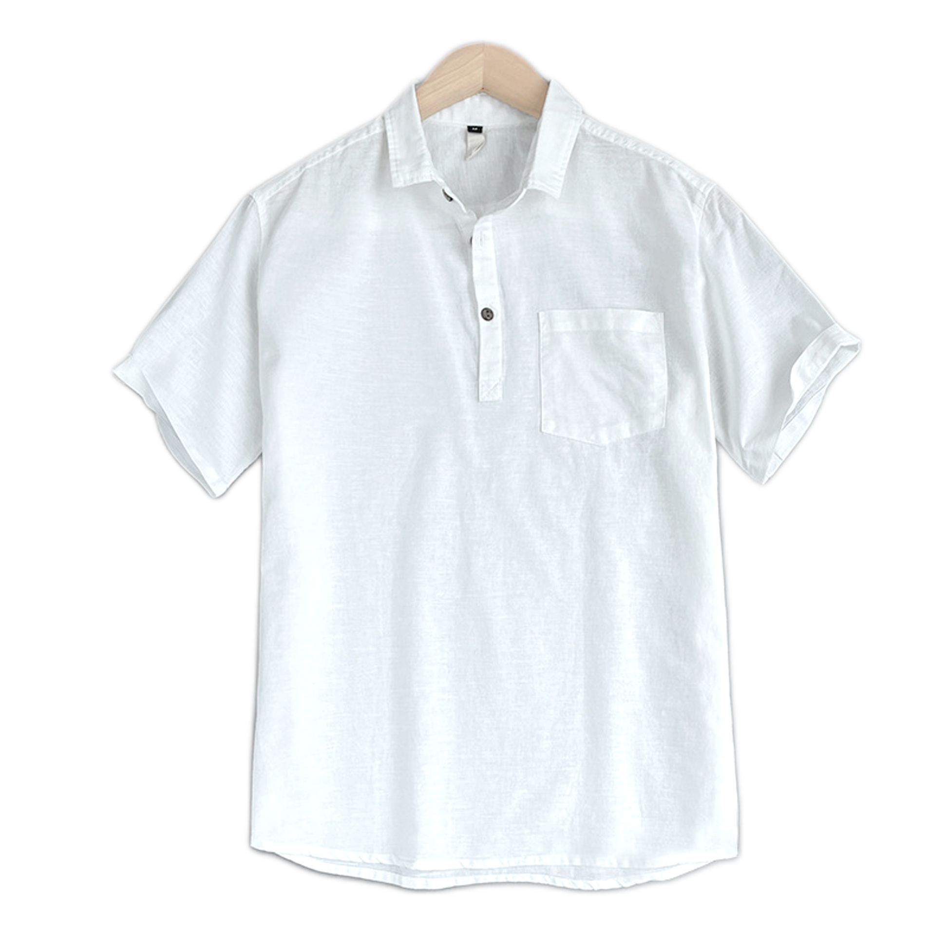 Camisa de lino hombre color blanco