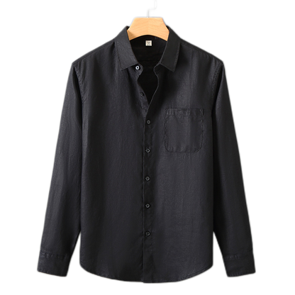 Camisa de lino hombre color negro