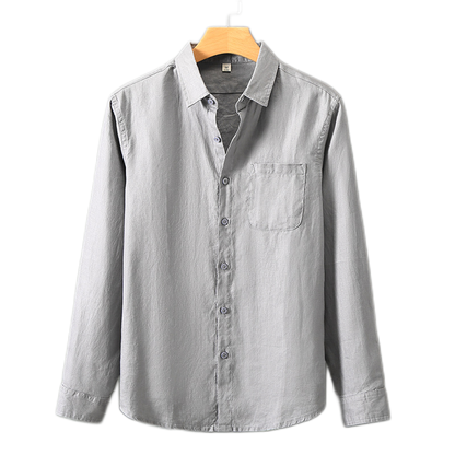 Camisa de lino hombre color gris