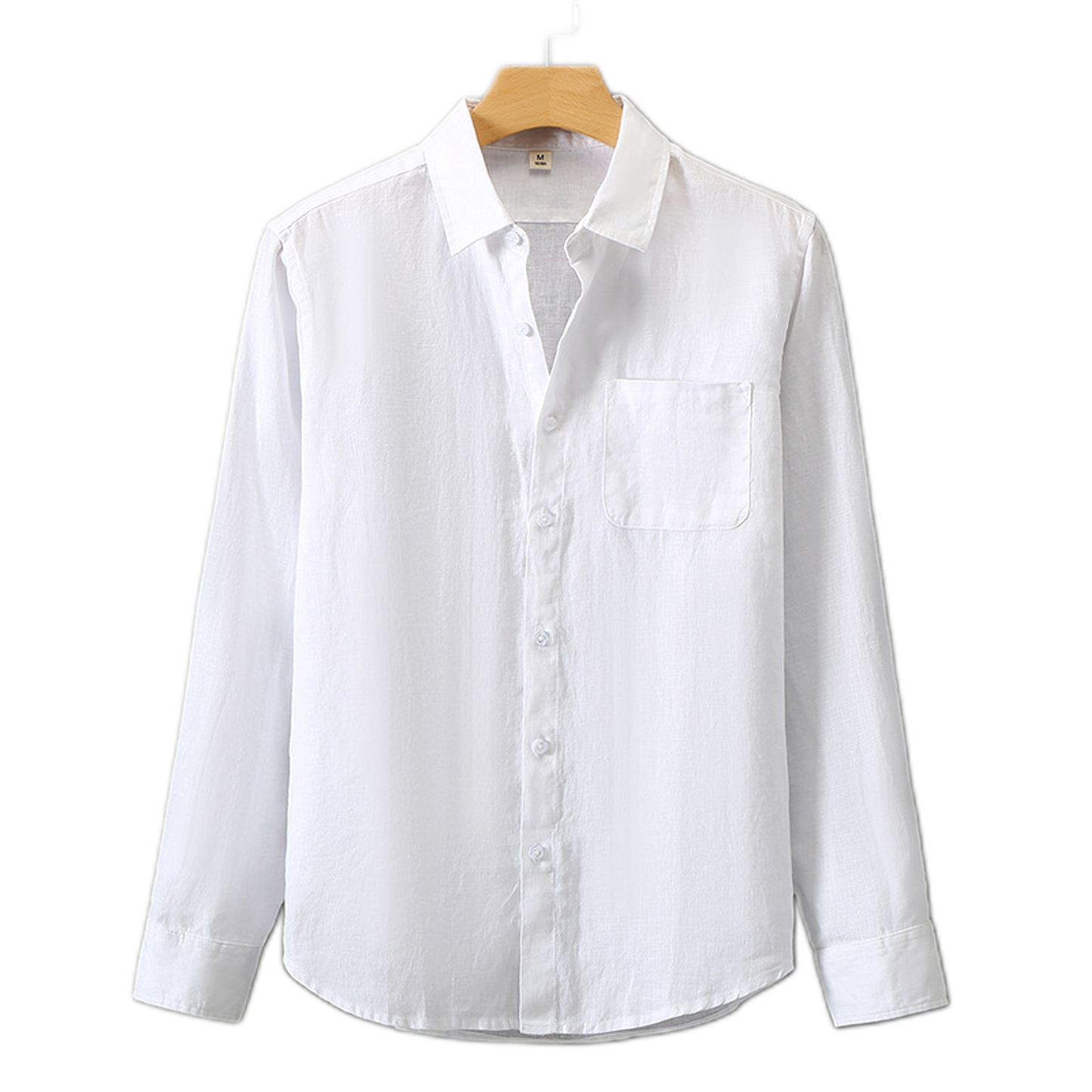 Camisa de lino hombre color blanco