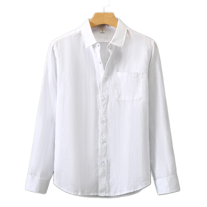 Camisa de lino hombre color blanco