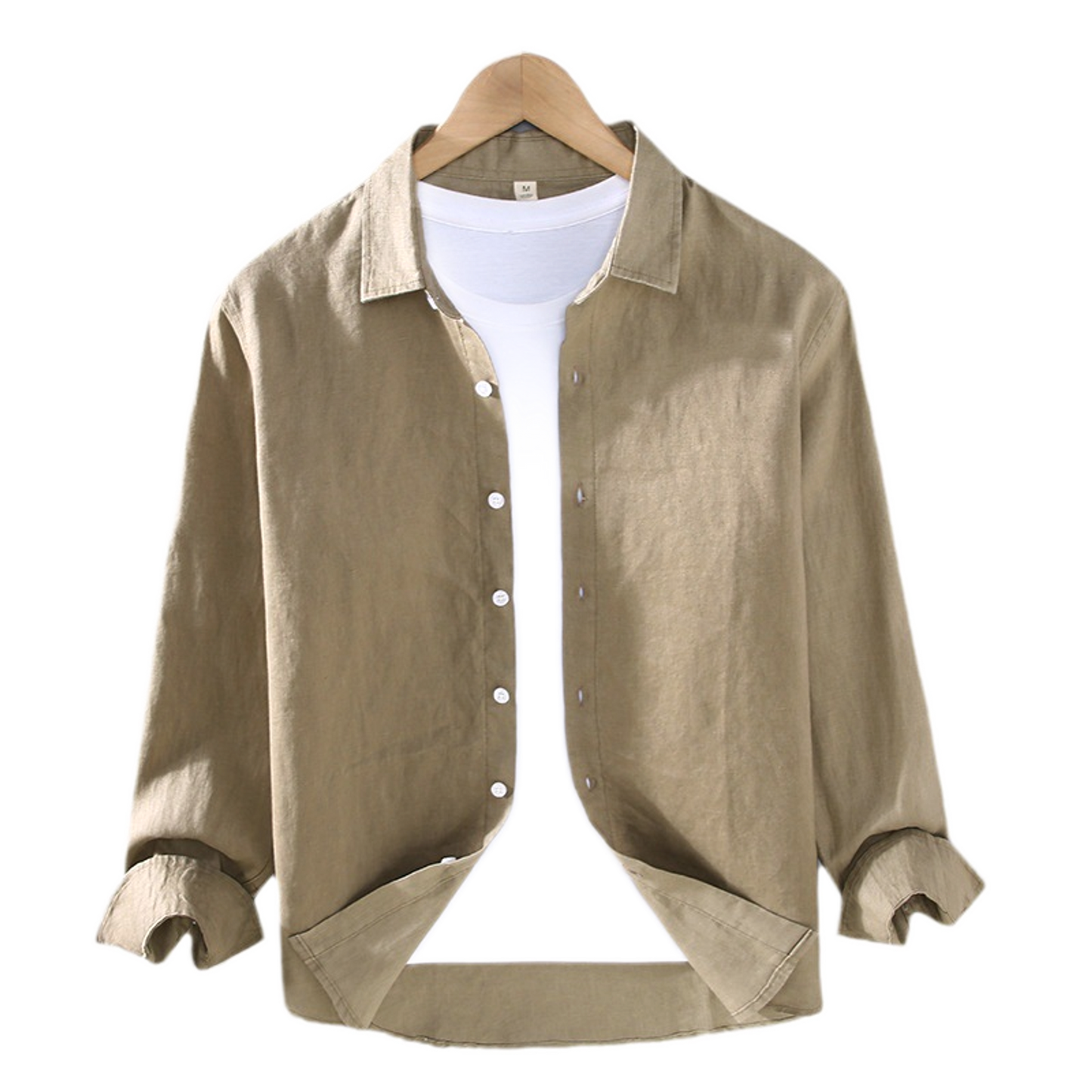 Camisa de lino hombre, manga larga