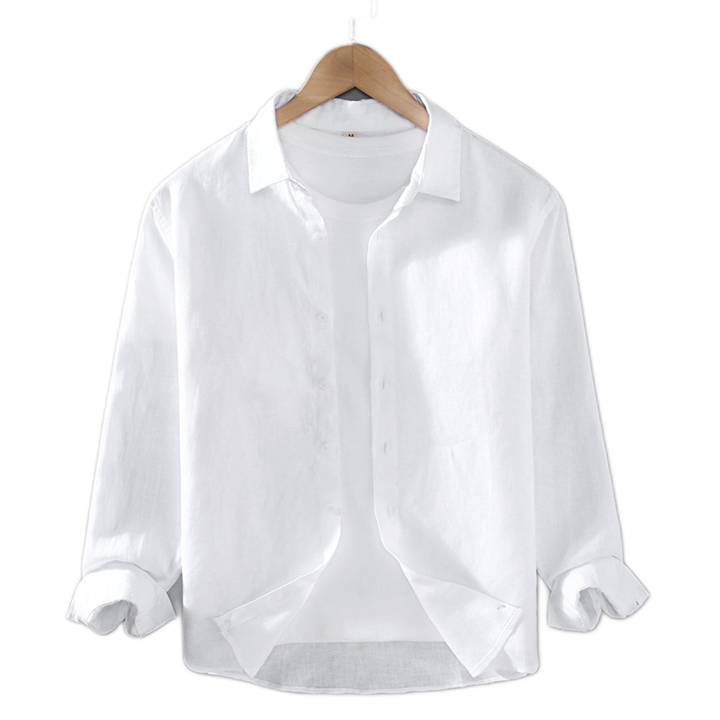Camisa de lino hombre color blanco