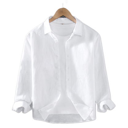 Camisa de lino hombre color blanco