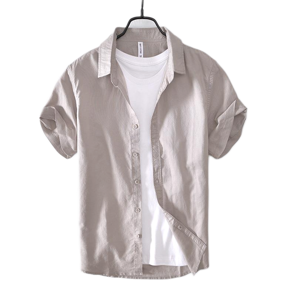 Camisa de lino color gris