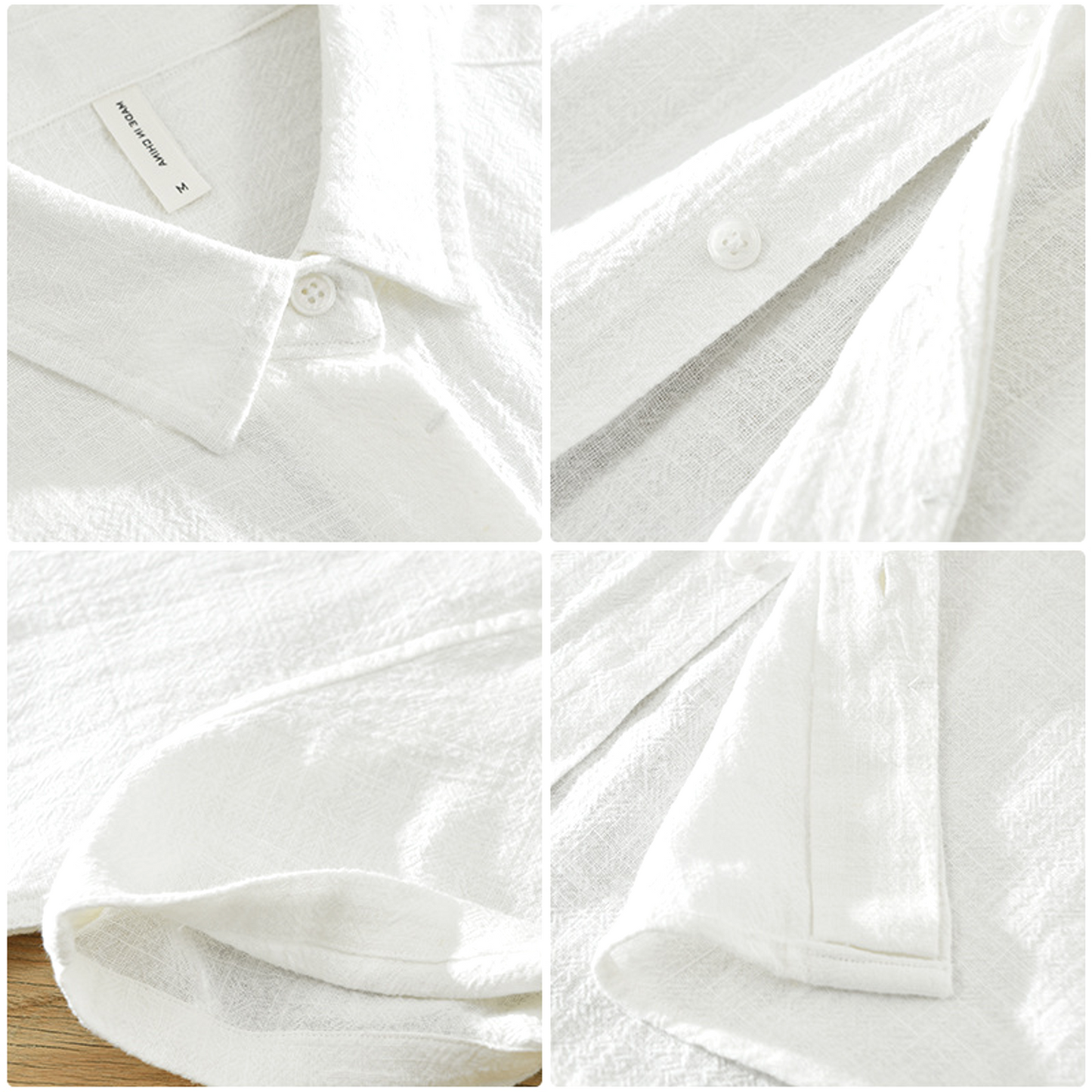 Camisa de lino hombre, manga corta