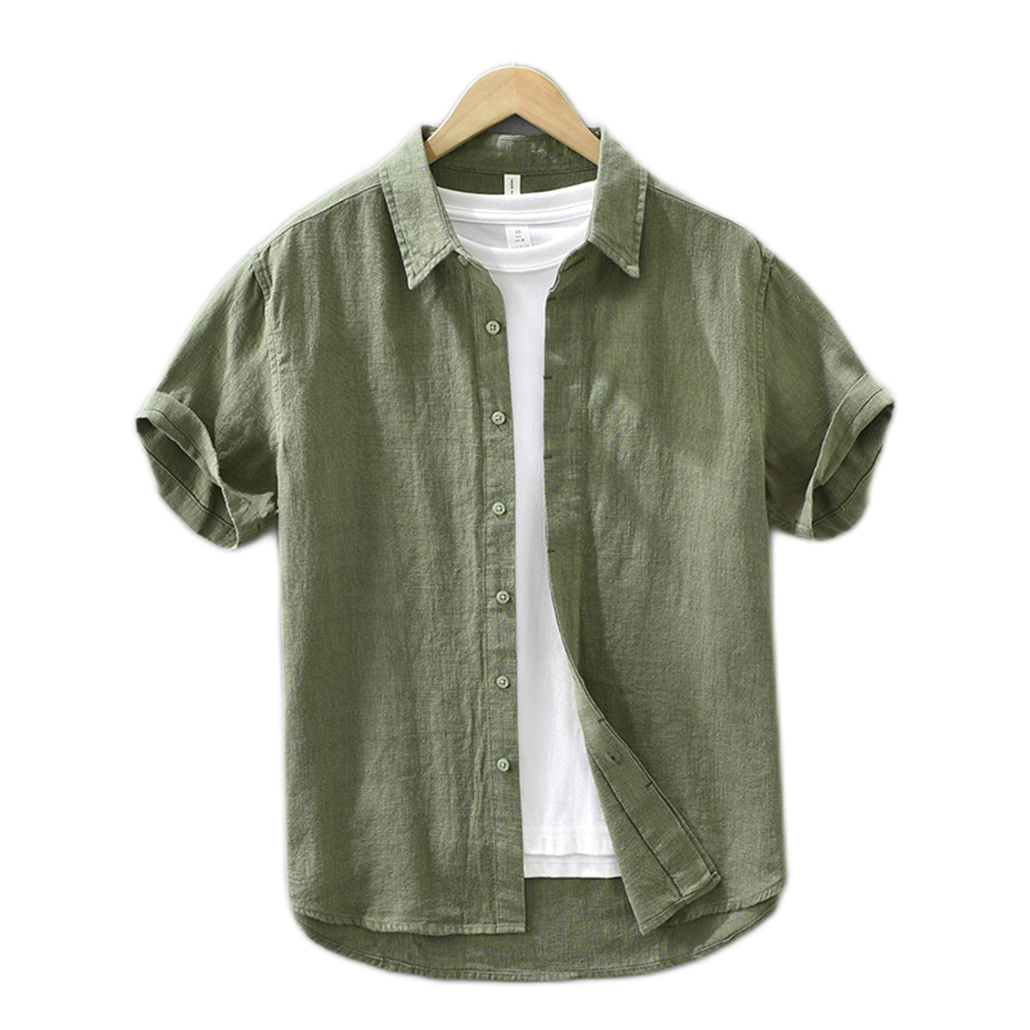 Camisa de lino hombre color verde
