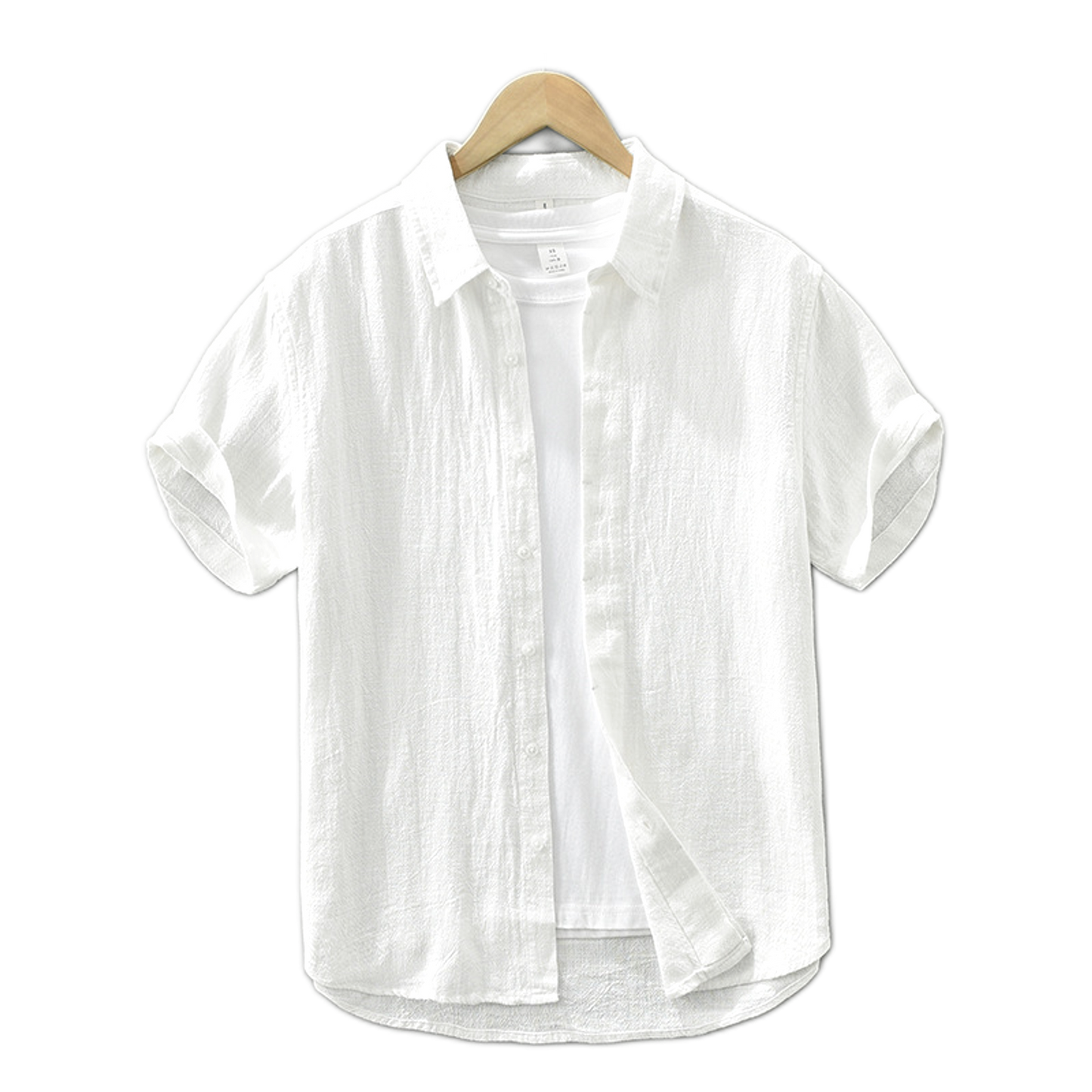 Camisa de lino hombre color blanco