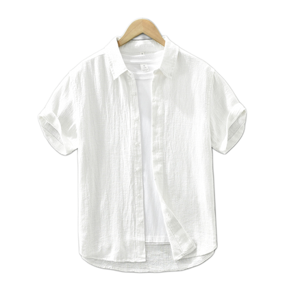 Camisa de lino hombre color blanco