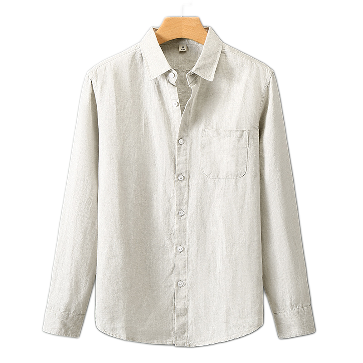 Camisa de lino hombre color crudo