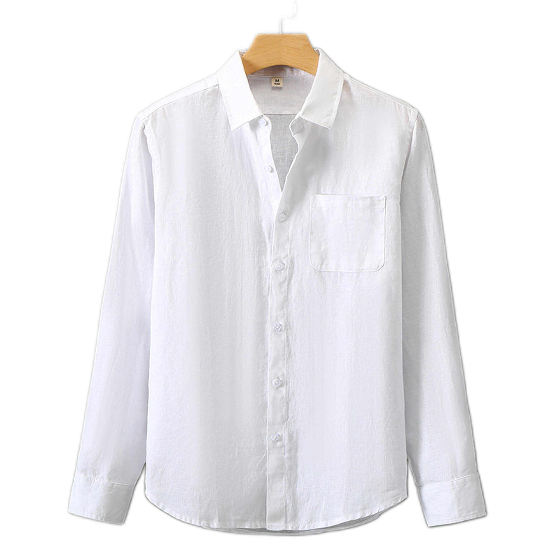Camisa de lino hombre color blanco