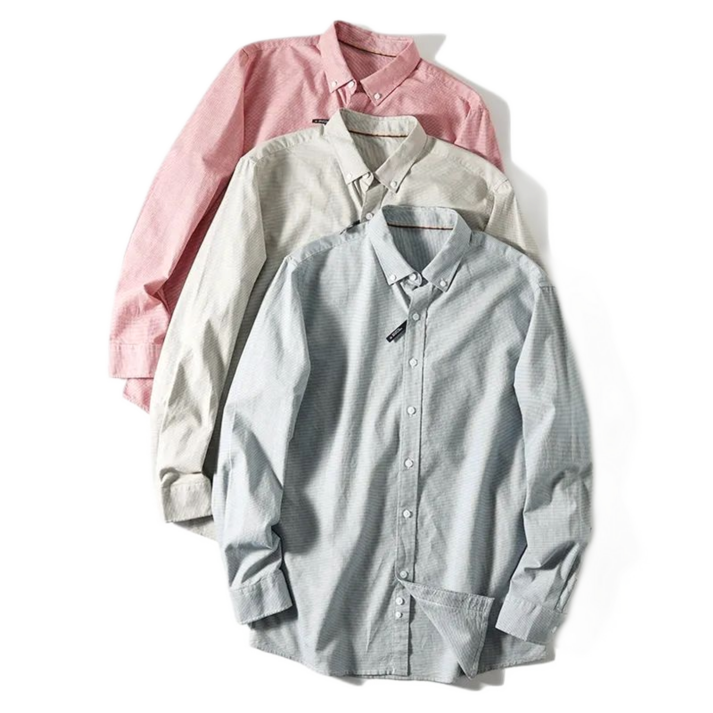 Camisa de algodón hombre con estampado pied-de-poule - vista frontal