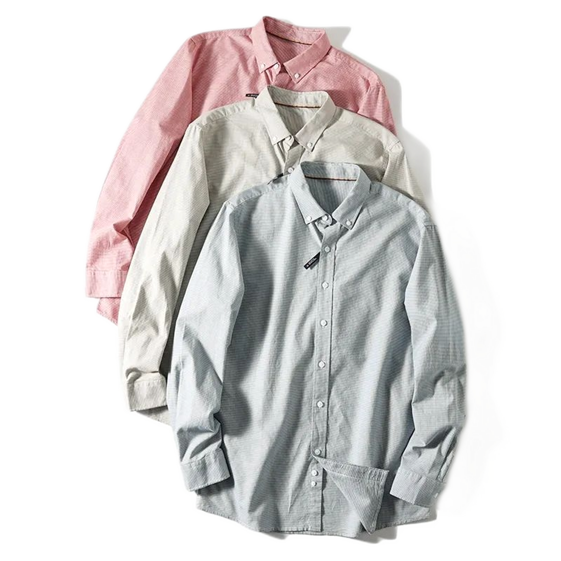 Camisa de algodón hombre con estampado pied-de-poule - vista frontal