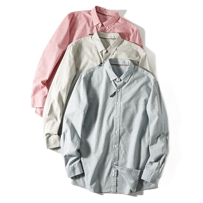 Camisa de algodón hombre con estampado pied-de-poule - vista frontal