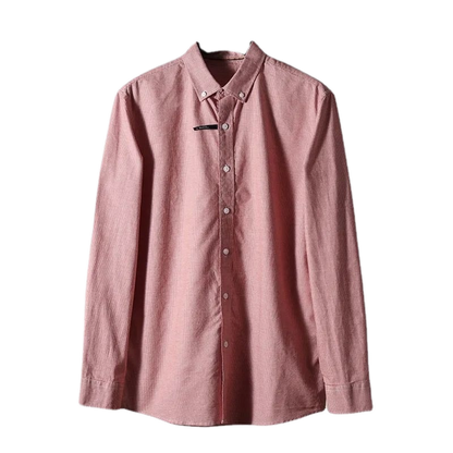 Camisa de algodón hombre con estampado pied-de-poule - detalle