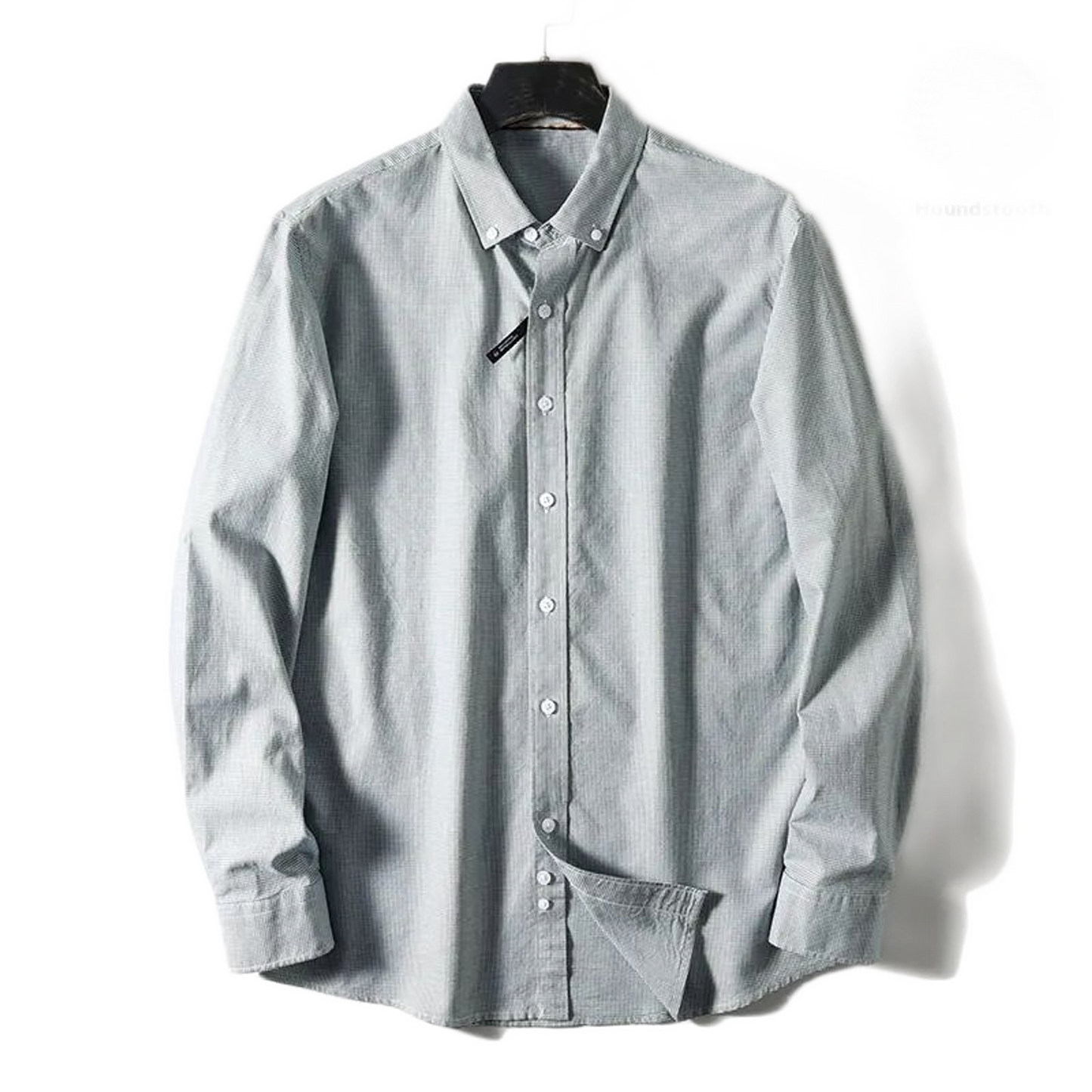 Camisa de algodón hombre pied-de-poule color verde
