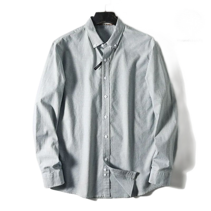 Camisa de algodón hombre pied-de-poule color verde