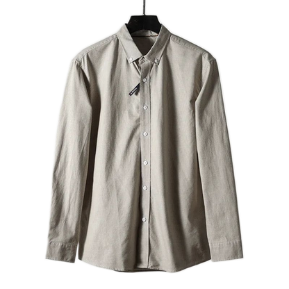 Camisa de algodón hombre con estampado pied-de-poule