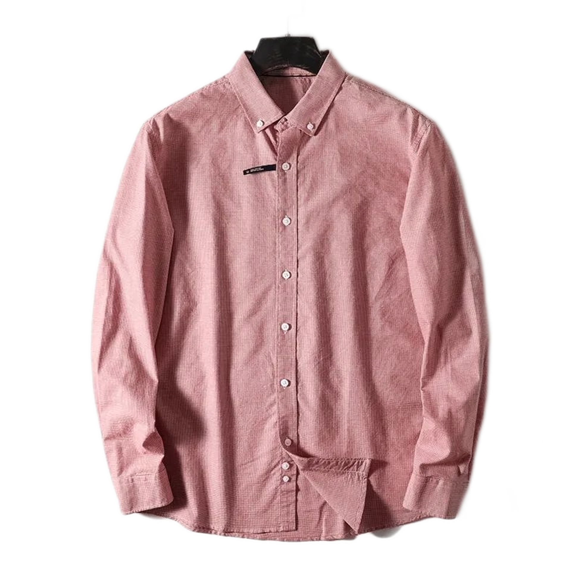 Camisa de algodón hombre pied-de-poule color rojo