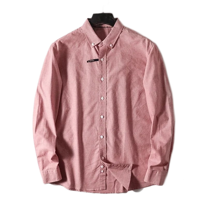 Camisa de algodón hombre pied-de-poule color rojo