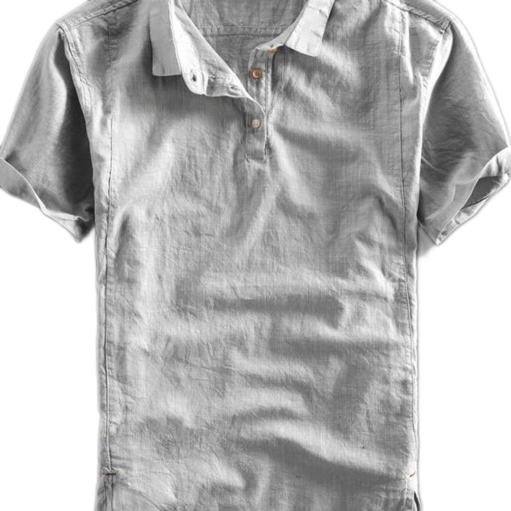 Camisa de lino hombre, manga corta
